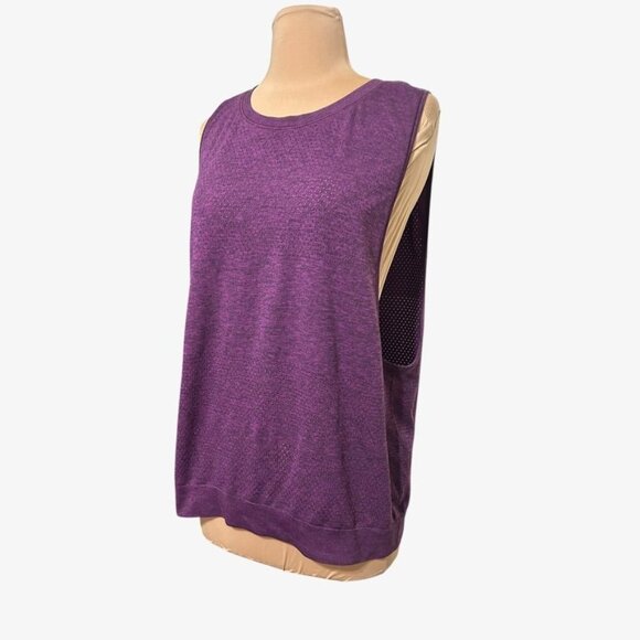 lululemon athletica Tops - Lululemon Breeze By Muscle Tank 10 Aurora Purple Black Swiftly Laser Cut EUC